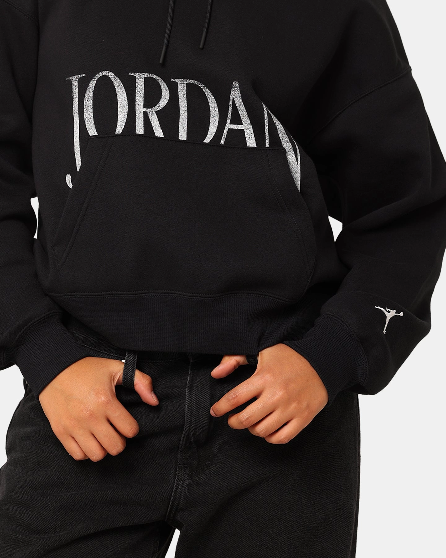 Jordan Women's Brooklyn Fleece Pullover Hoodie Black/Sail Beachwear