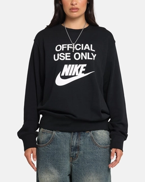 Nike Club French Terry Crewneck Black/White Trendy Warmth