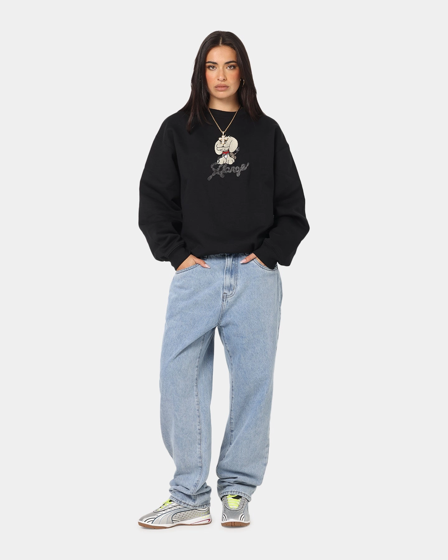 Wrinkle Resistant X-Large Off Leash Crewneck Black