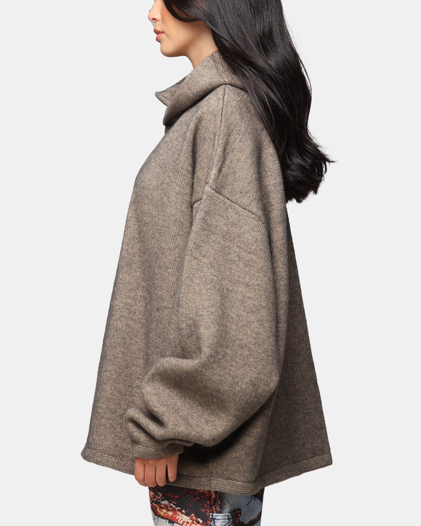 MNML Tonal Grain Knitted Hoodie Brown Versatile Wear