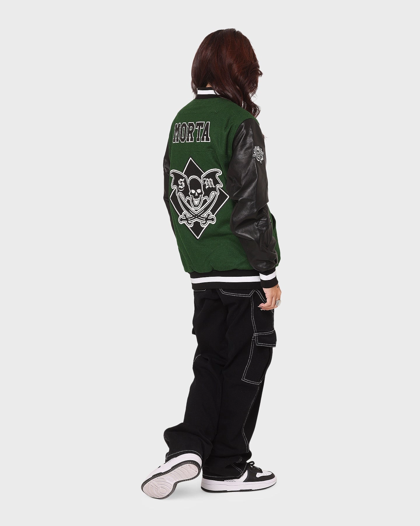 Infrastructure Age Saint Morta Graveyard Varsity Jacket Dark Green/Black