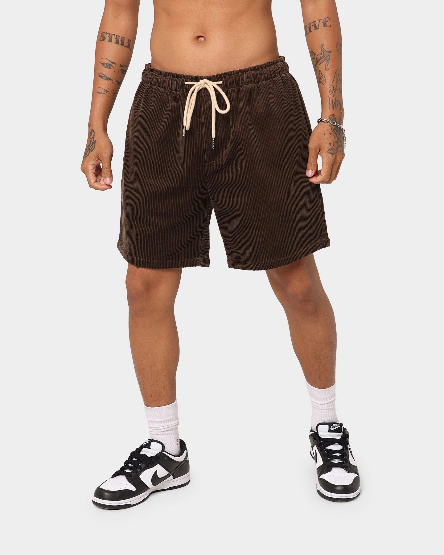 XXIII Riven Cord Shorts Tan Thermoregulating Fabric Stretch Comfort