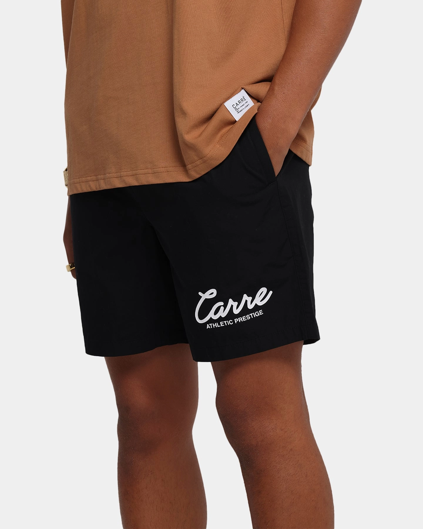 Carre Prestige Script Beach Shorts Black Dance wear