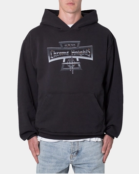 MNML Chrome Knights Hoodie Off Black Frictionless Cuffs