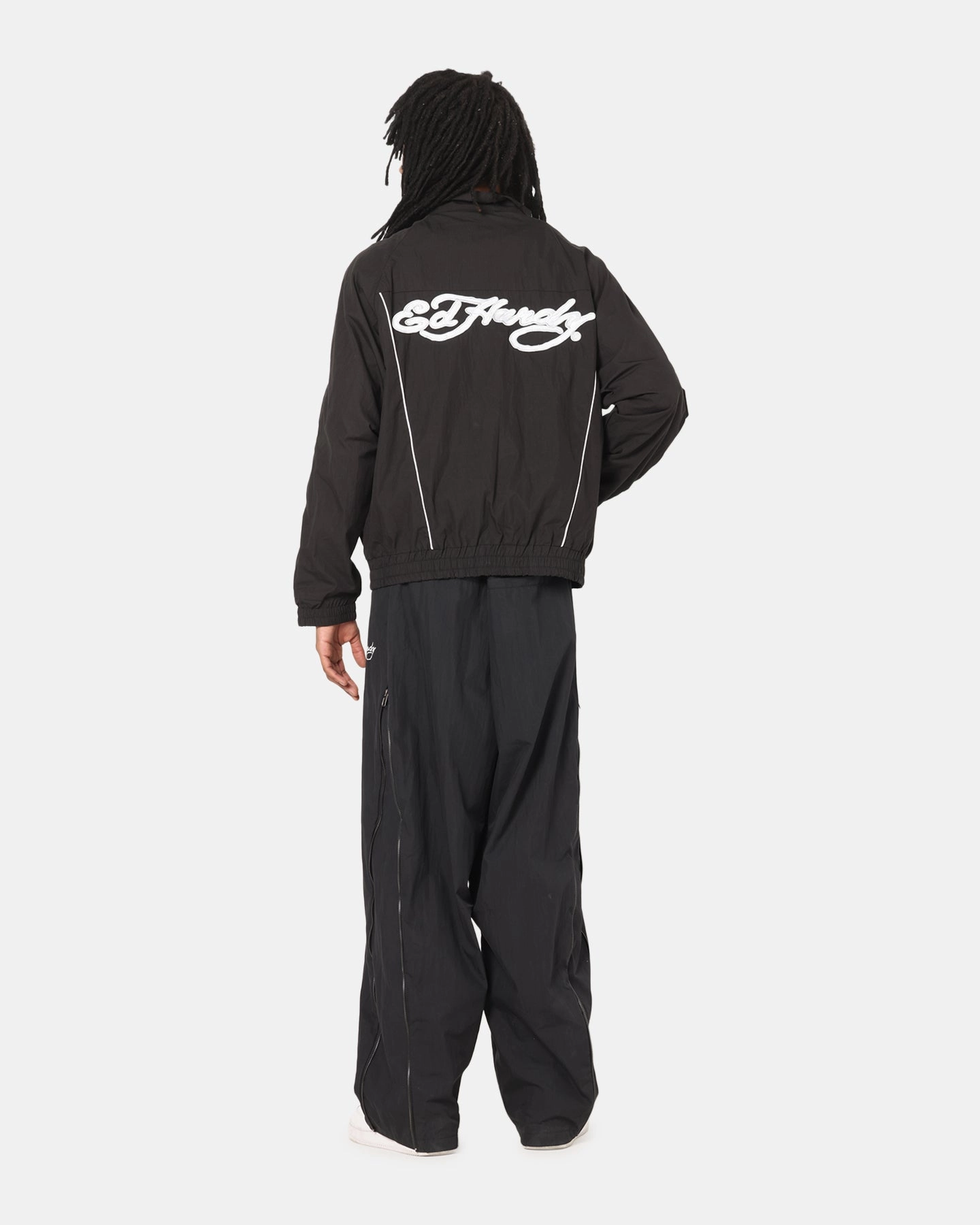 Dynamic Feel multiple pockets Ed Hardy Zip Track Jacket Black