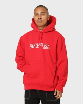 Supreme USA Hooded Sweatshirt Red Printed Ergonomic Design