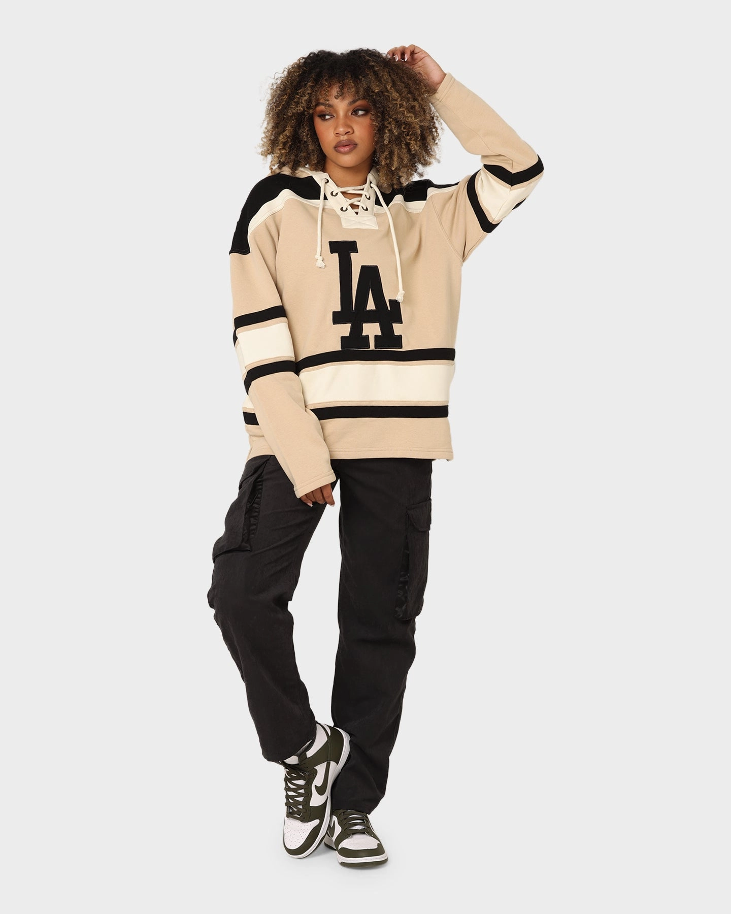 Business Meeting 47 Brand Los Angeles Dodgers Superior Lacer Hoodie Khaki