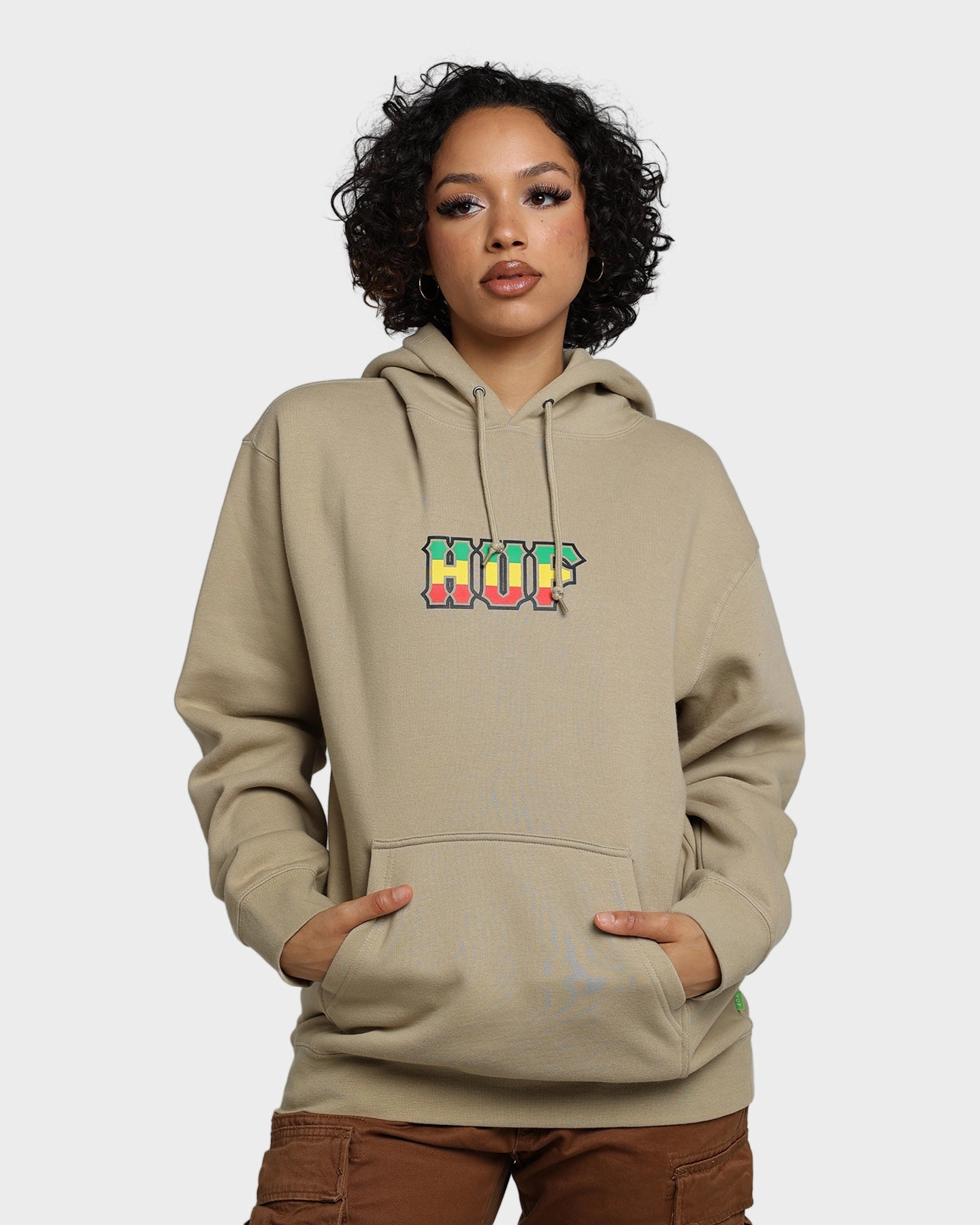 HUF Righteous Pullover Hoodie Tan suitable for school uniforms