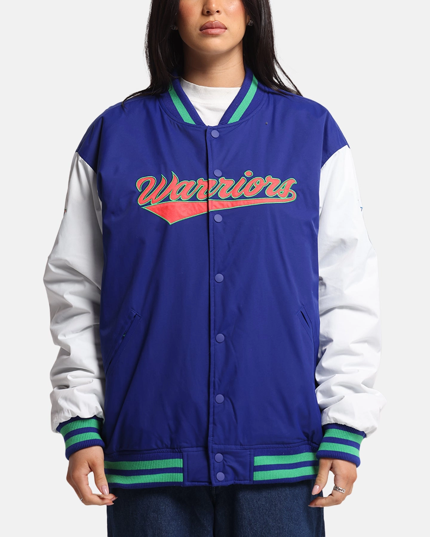 Bleacher Athletic New Zealand Warriors NRL 1908 Baseball Varsity Jacket Official Team Colour Portray
