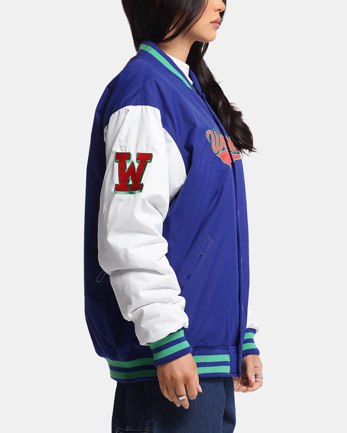 suitable for volunteer work Bleacher Athletic New Zealand Warriors NRL 1908 Baseball Varsity Jacket Official Team Colour