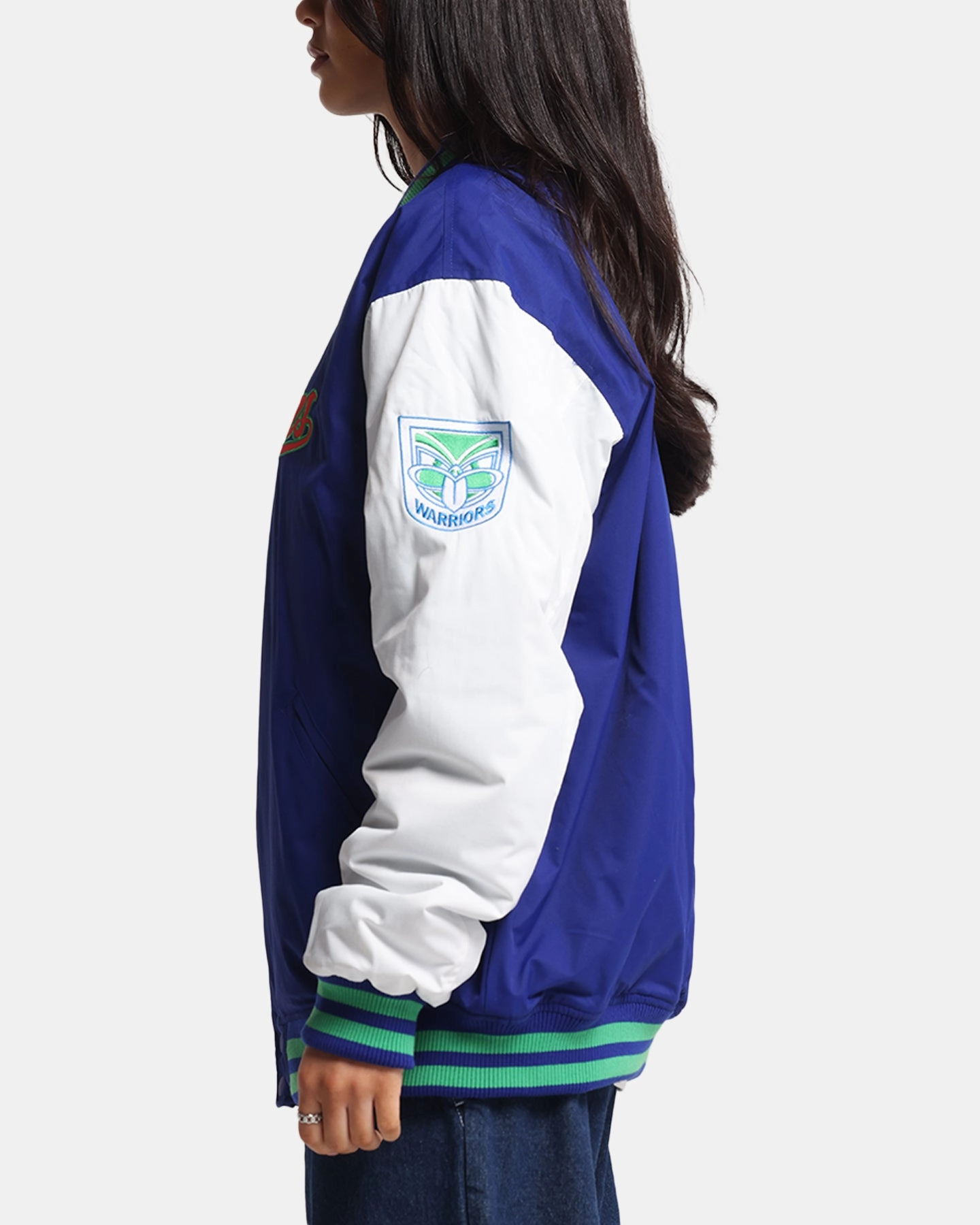Smooth Gliding Liners Bleacher Athletic New Zealand Warriors NRL 1908 Baseball Varsity Jacket Official Team Colour