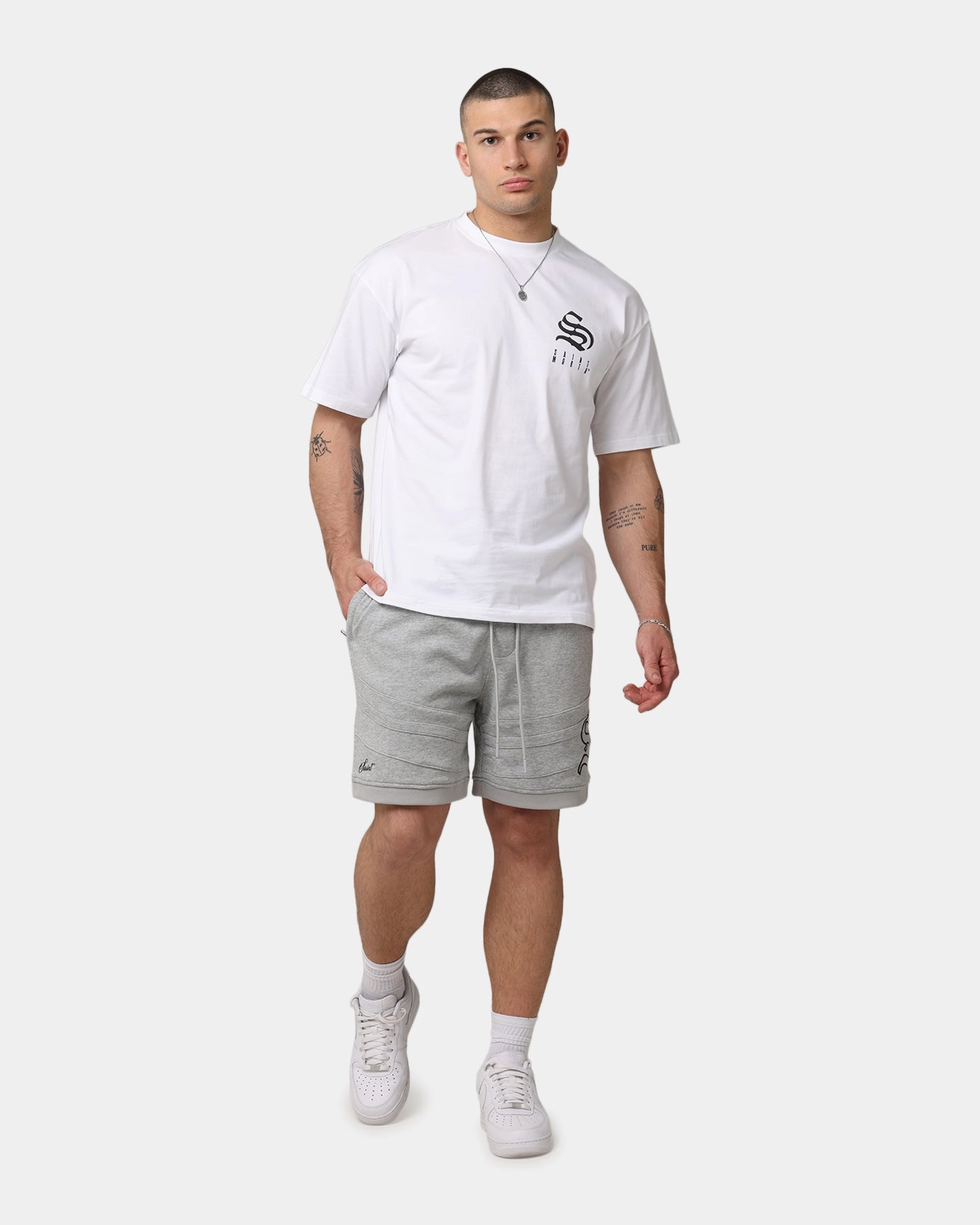 Saint Morta Homebase Fleece Shorts Grey Marle Simple Comfort