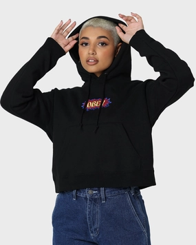 gardeners Obey Women's Bubble Cropped Hoodie Black