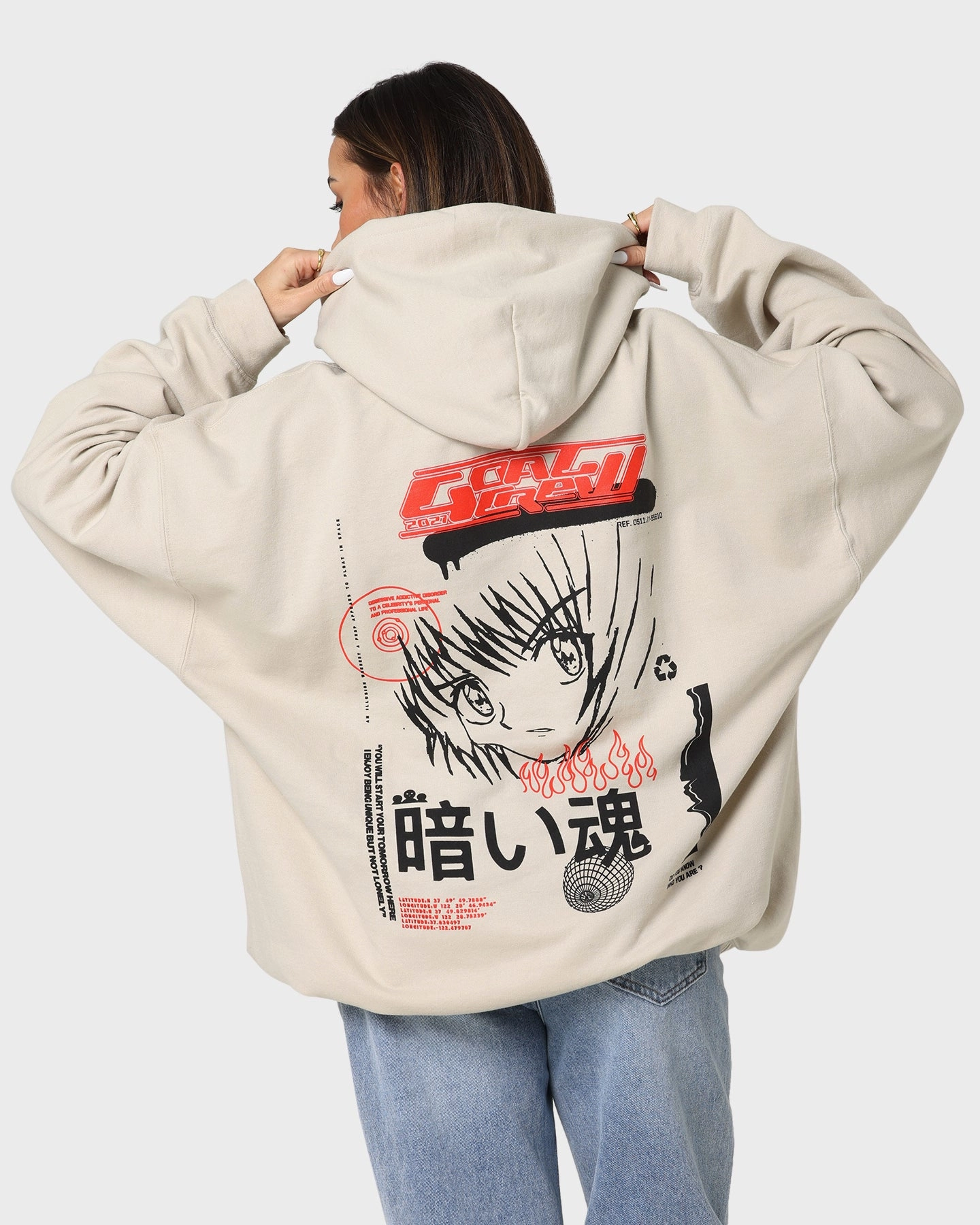 Goat Crew Sapporo Hoodie Sand Button-up Solid-color