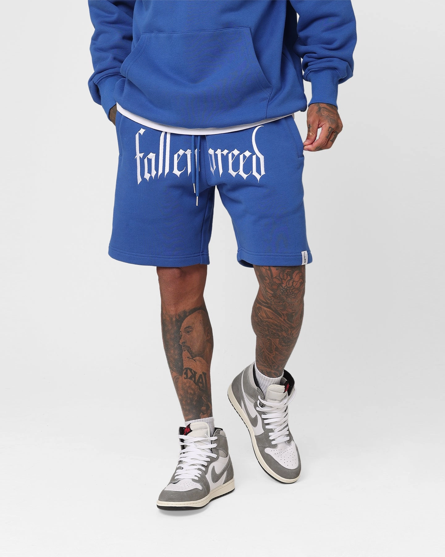Outdoor Style Heat Ready Fallen Breed Logo Sweat Shorts Sapphire Blue