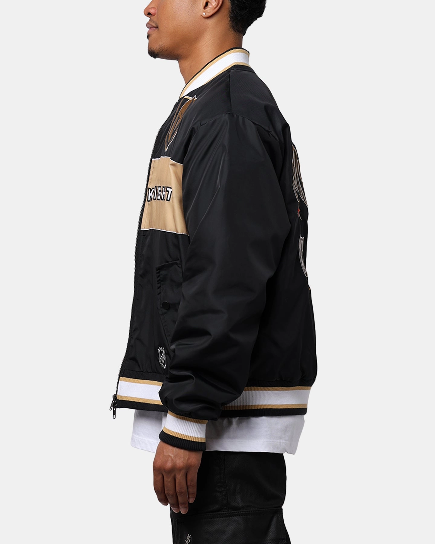 Majestic Athletics Vegas Golden Knights Moto Jacket Faded Black Record college
