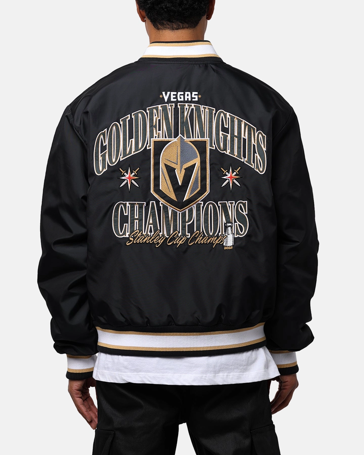 Majestic Athletics Vegas Golden Knights Moto Jacket Faded Black Cold Weather Wear Comfortable-fit
