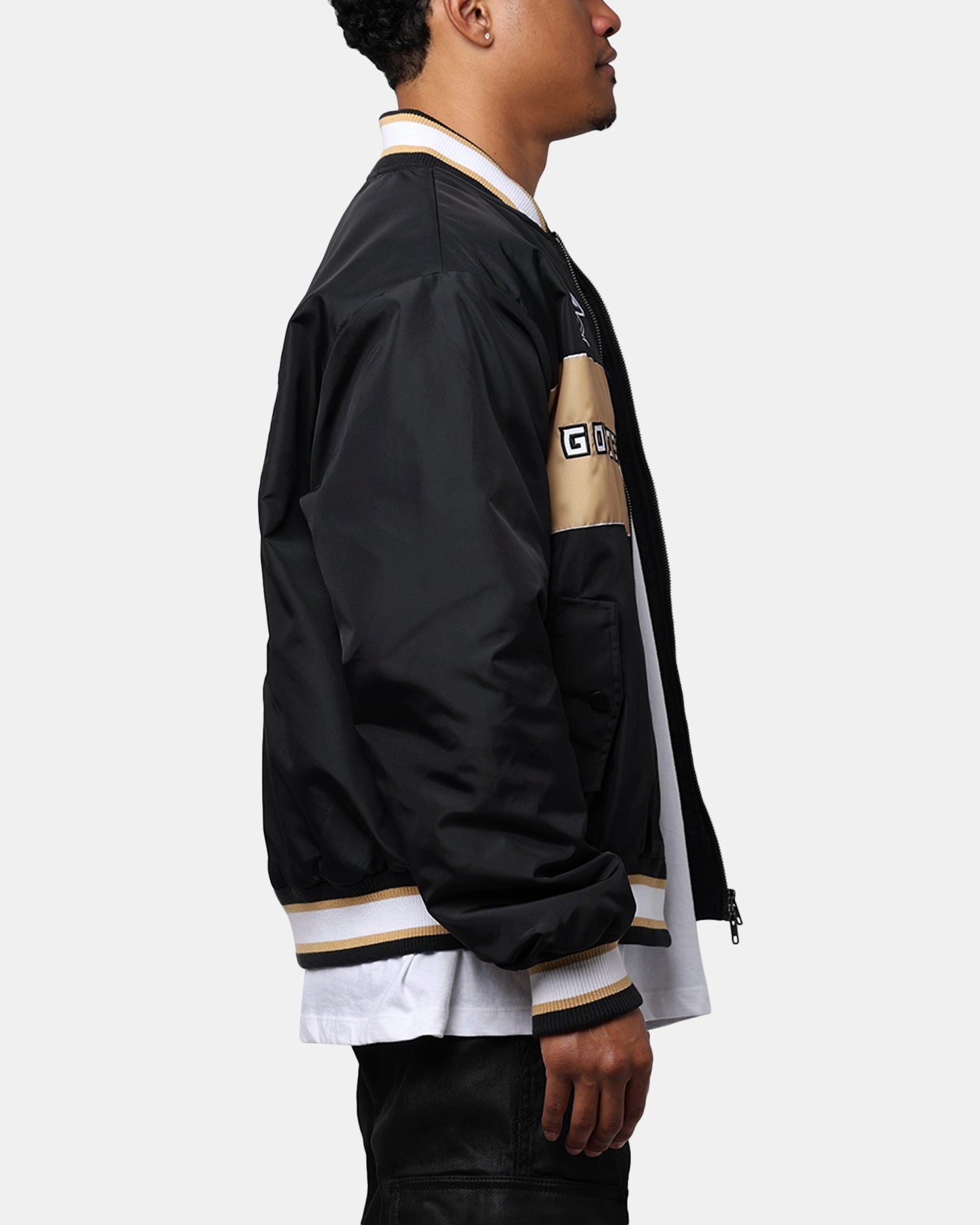 Majestic Athletics Vegas Golden Knights Moto Jacket Faded Black Recycled Material suitable for summer sports