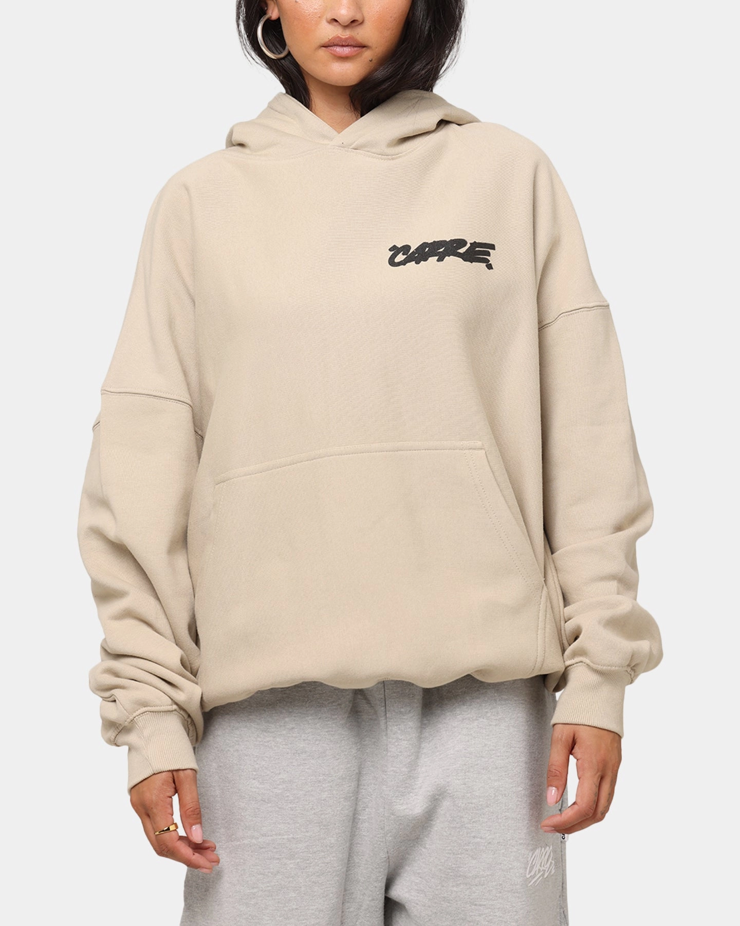 suitable for rainy days Non Bulky Design Carre Passport Hoodie Stone