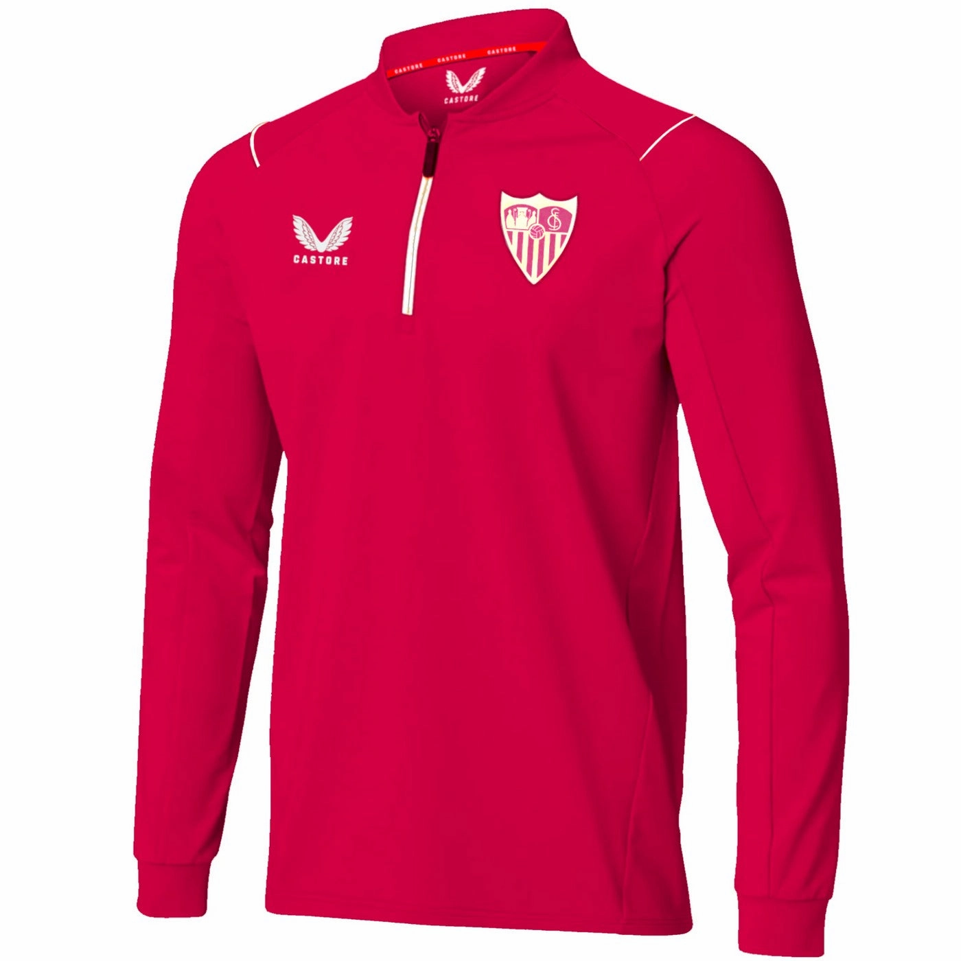 Sevilla FC dark pink training technical sweat top 2022/23 - Castore AntiStaticFinish