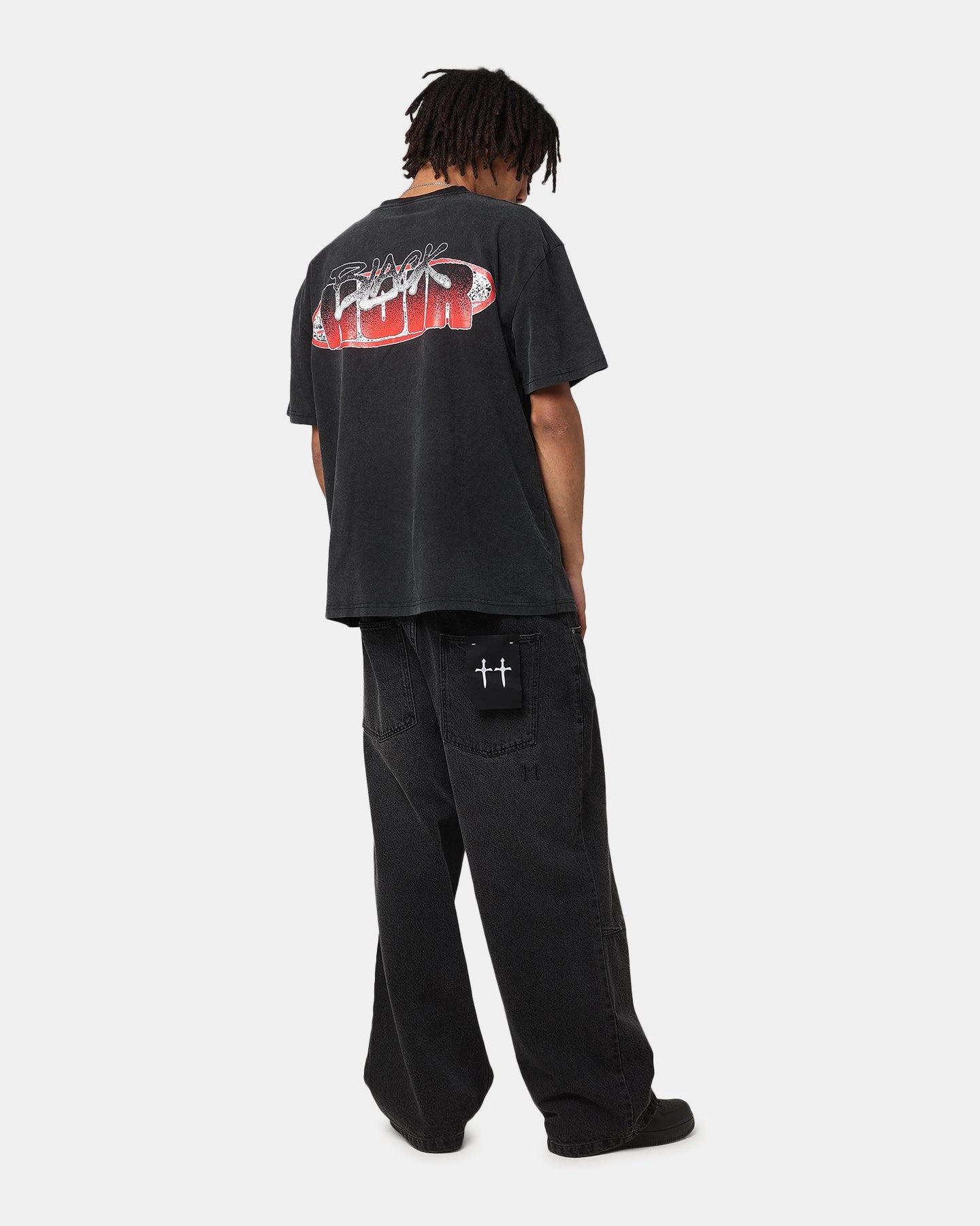 Goat Crew X The Boys Black Noir Vintage T-Shirt Black Acidwash Smooth Neckline