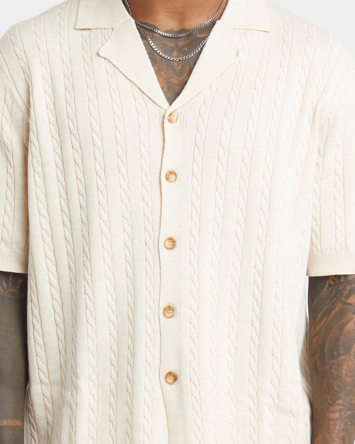 XXIII Terry Knit Button Up Shirt Tan birthday celebration