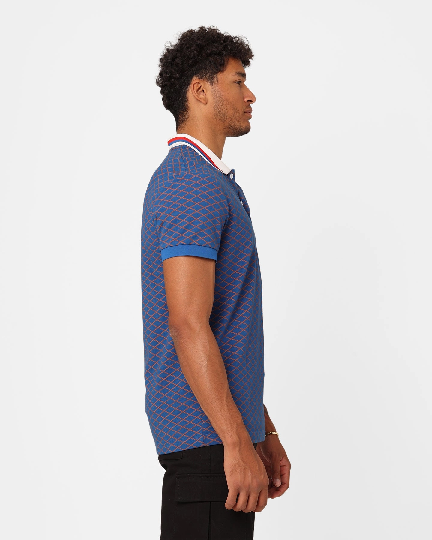 Summer Staple Non Restrictive Cuff XXIII Printed Polo Shirt Blue/Brown