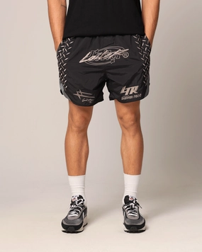Loiter Instinct Walk Shorts Black Gusseted Crotch Design