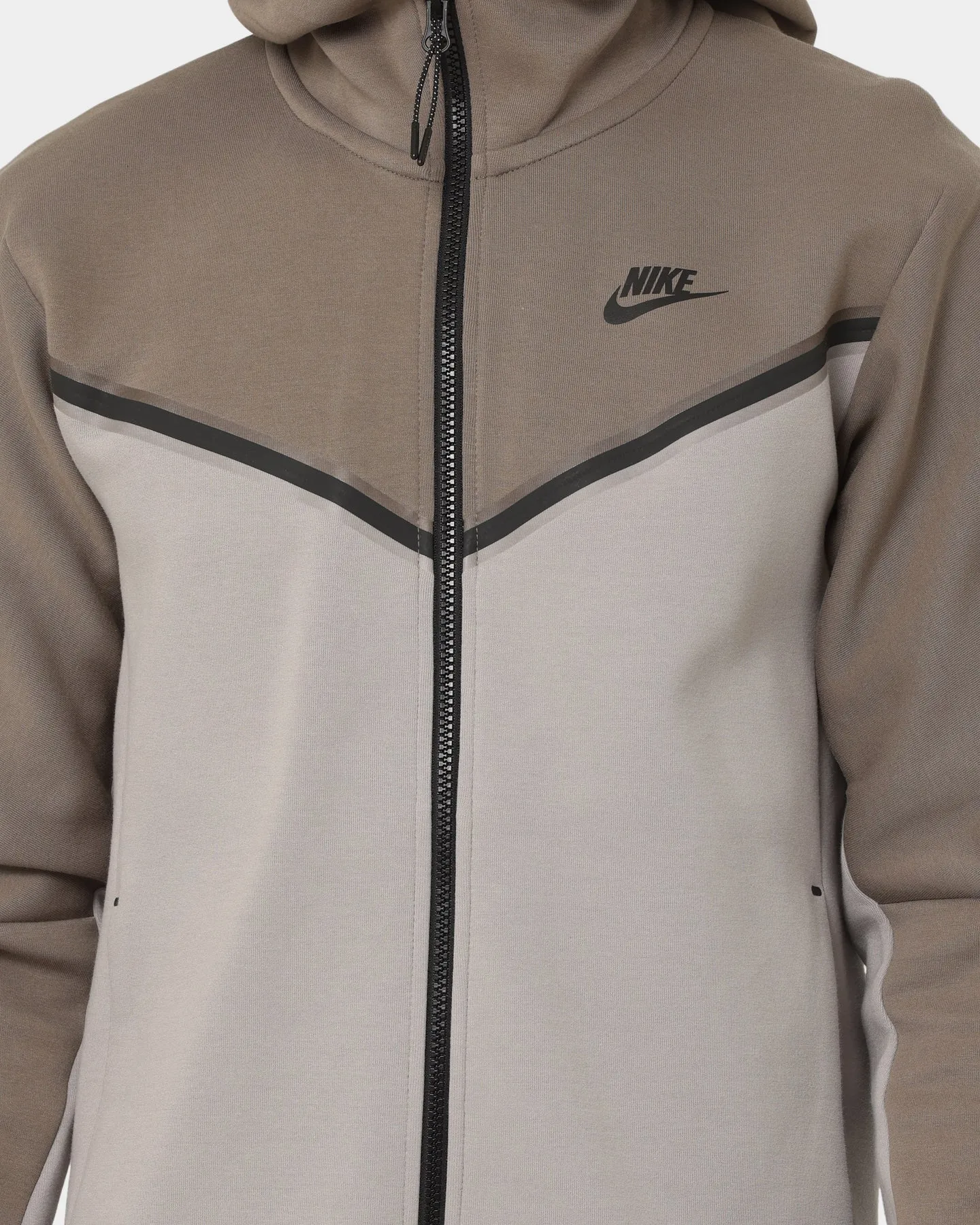City Button Snap Conversion Nike Sportswear Tech Fleece Full Zip Hoodie Olive Grey
