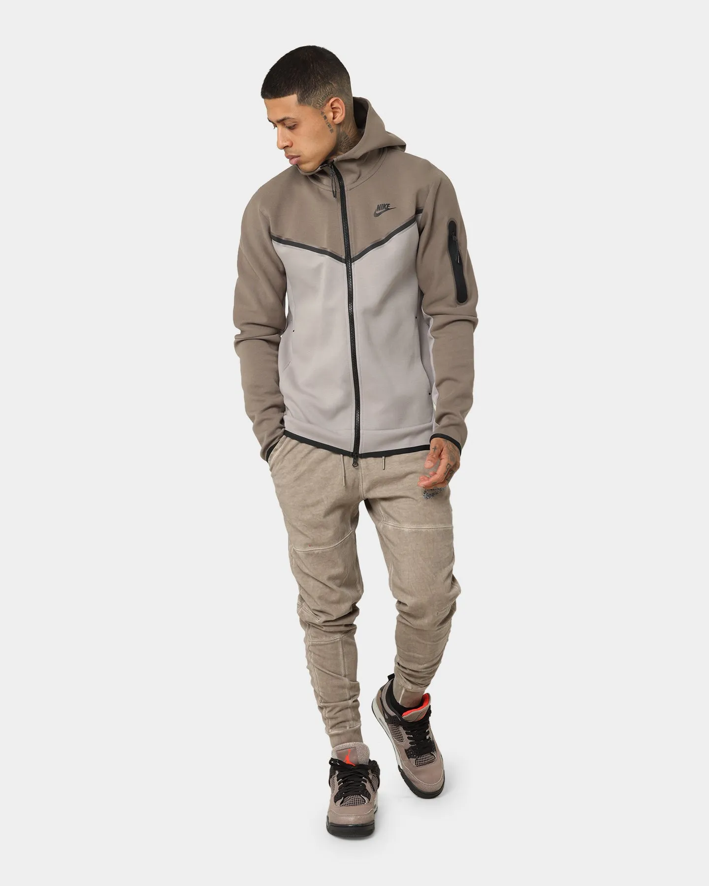 Nike Sportswear Tech Fleece Full Zip Hoodie Olive Grey Avoid