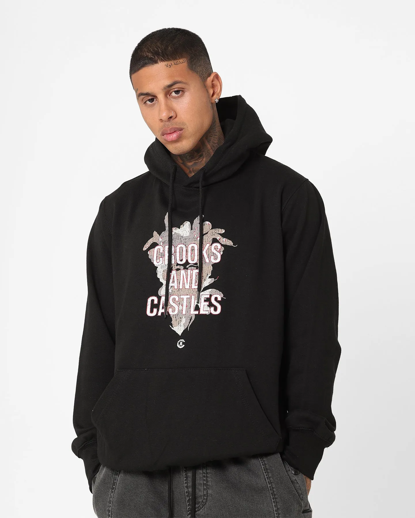 Crooks & Castles Camo Medusa Hoodie Black Skill insulated