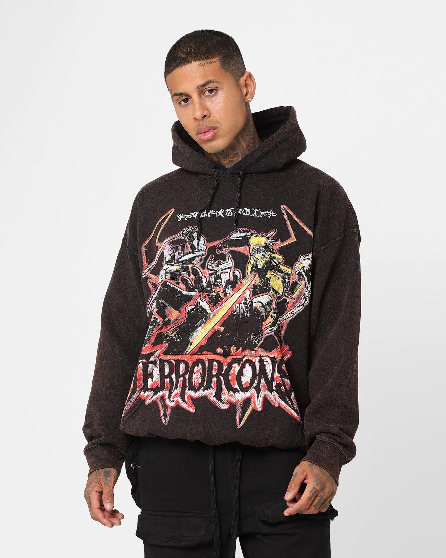 Water Repellent Coating Easy Comfort Goat Crew X Transformers Terrorcons Vintage Hoodie Black Wash
