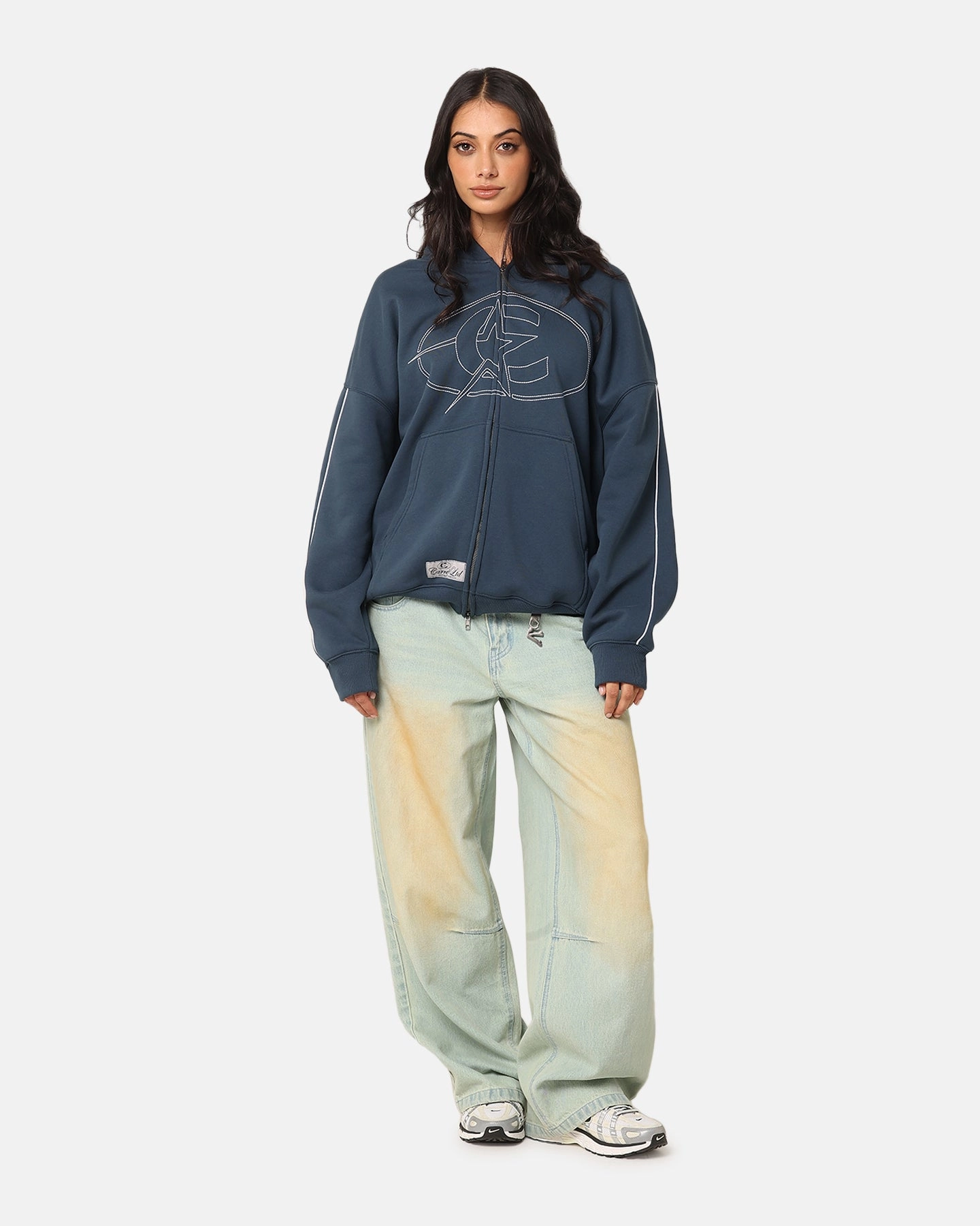 Carre C-Superstar Pipe Zip Hoodie Navy Teens
