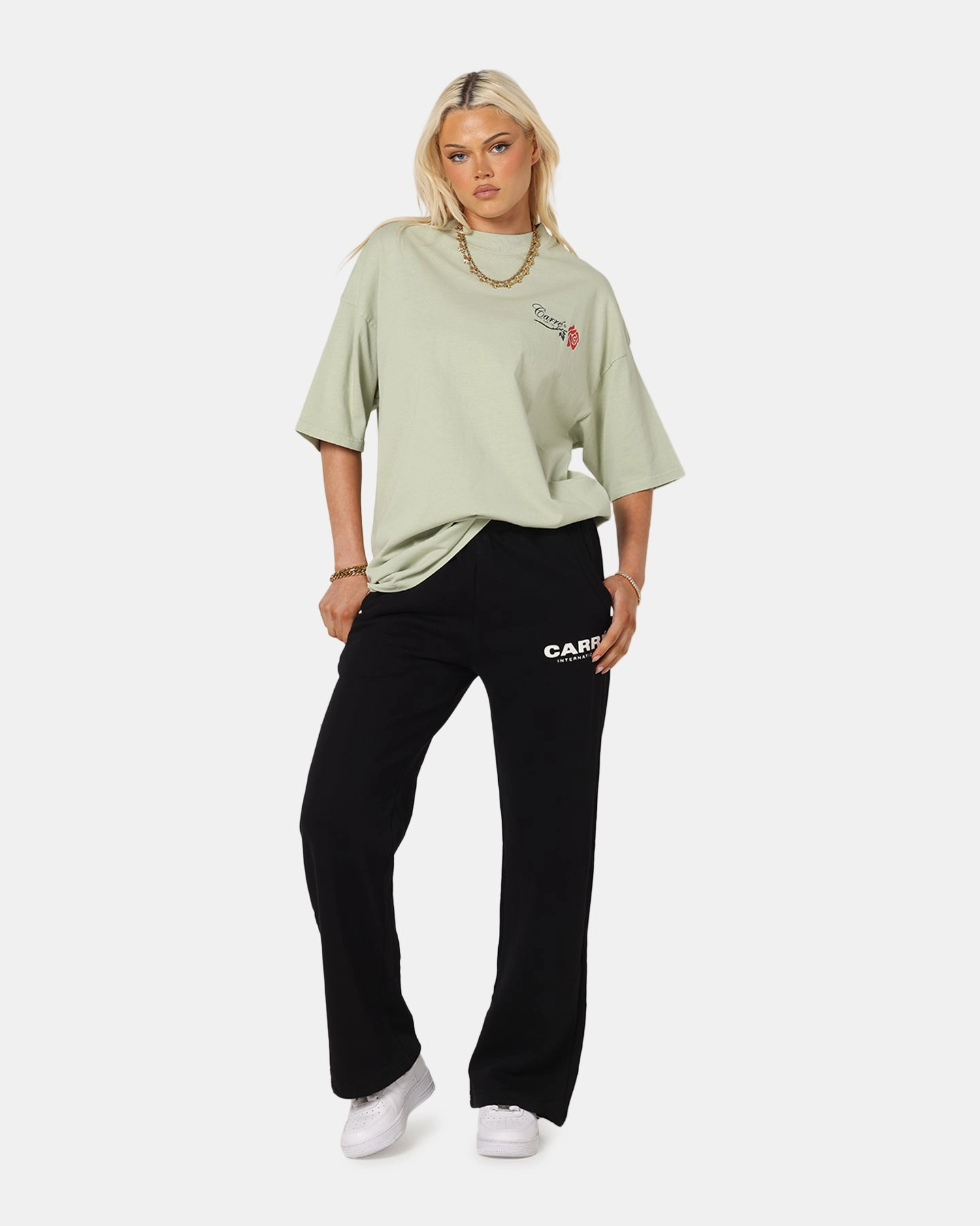 Comfy Wearable Everyday Comfort Carre C-Star Line Pants Black