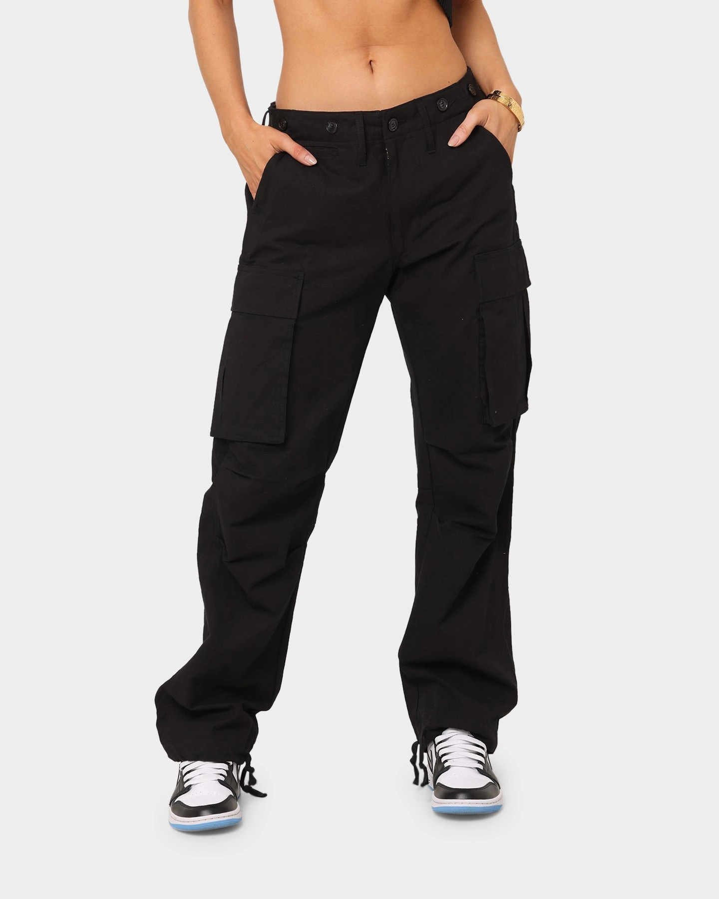 Sporty Touch Layered Wear XXIII Torrent Cargo Pant Black