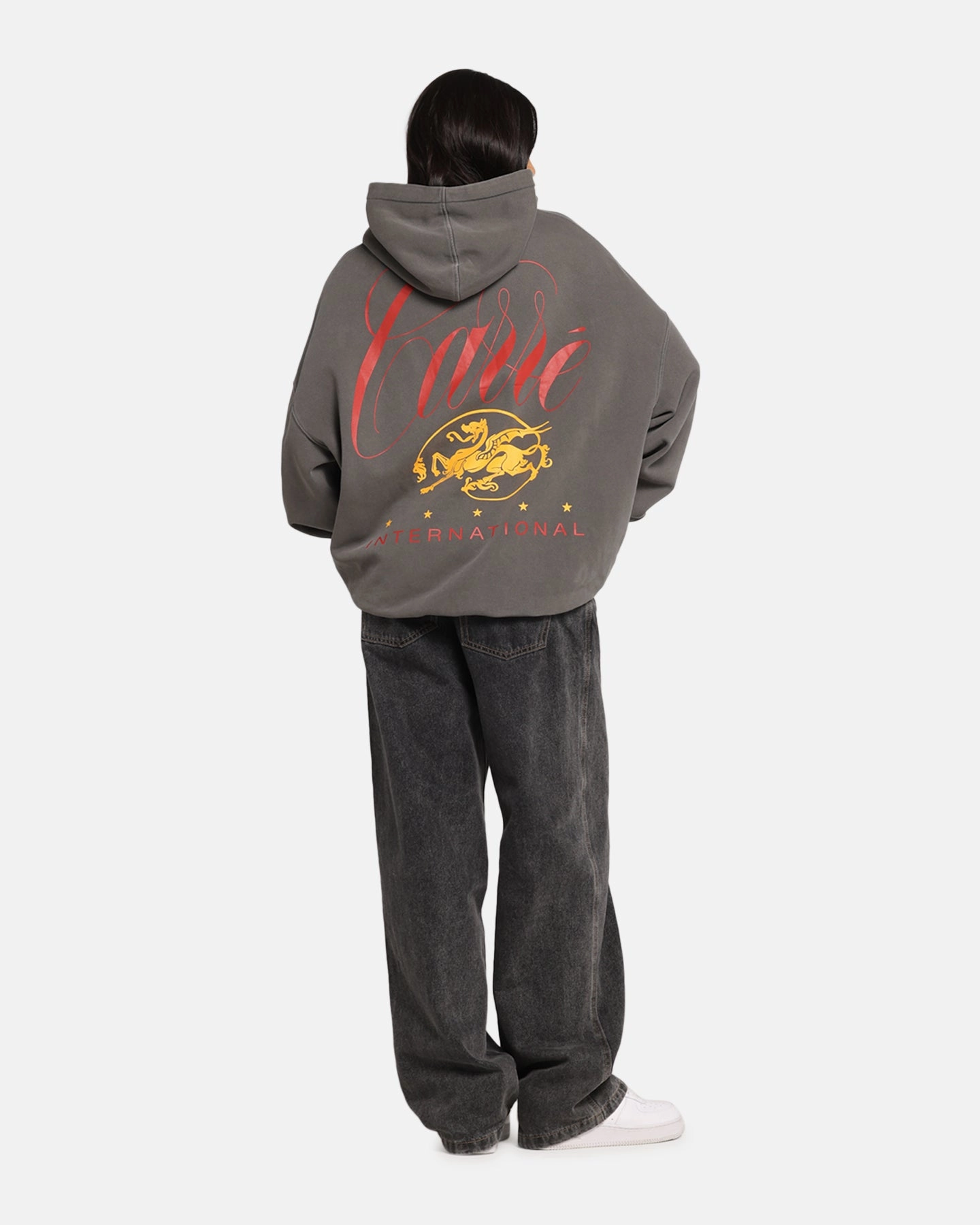 Carre Golden Scale Hoodie Washed Charcoal slim fit