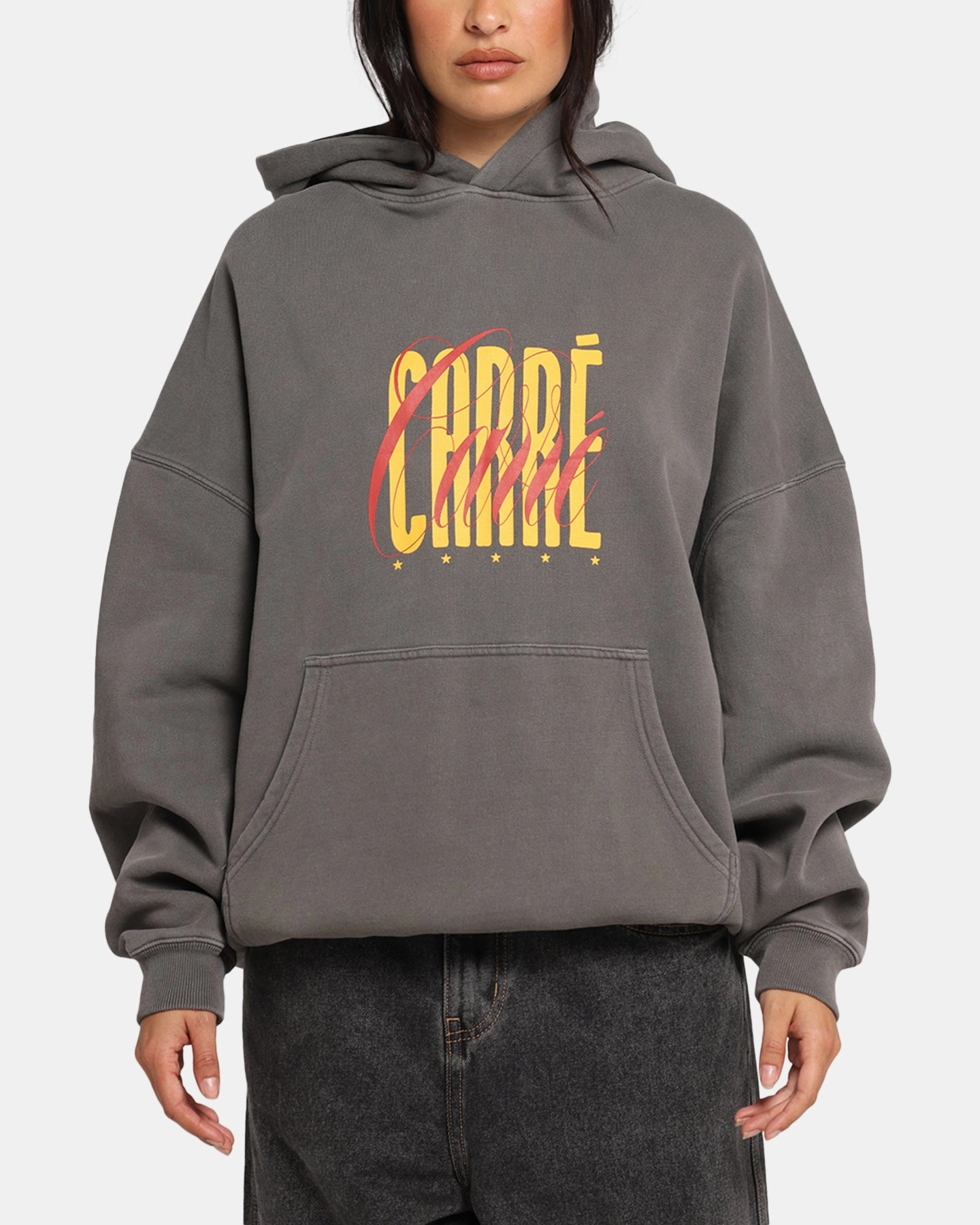 Carre Golden Scale Hoodie Washed Charcoal Abrasion Resistant Fabric