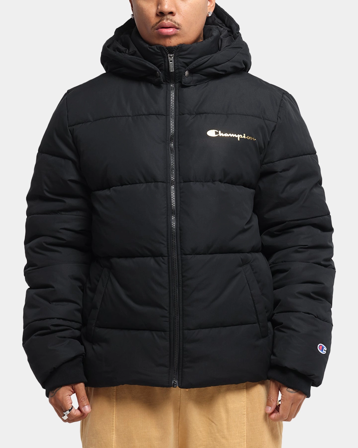 Champion Rochester Puffer Jacket Black/Gold High-quality