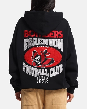 Mitchell & Ness Essendon Bombers Team Hoodie Solid Black Loose Compact Storage Design