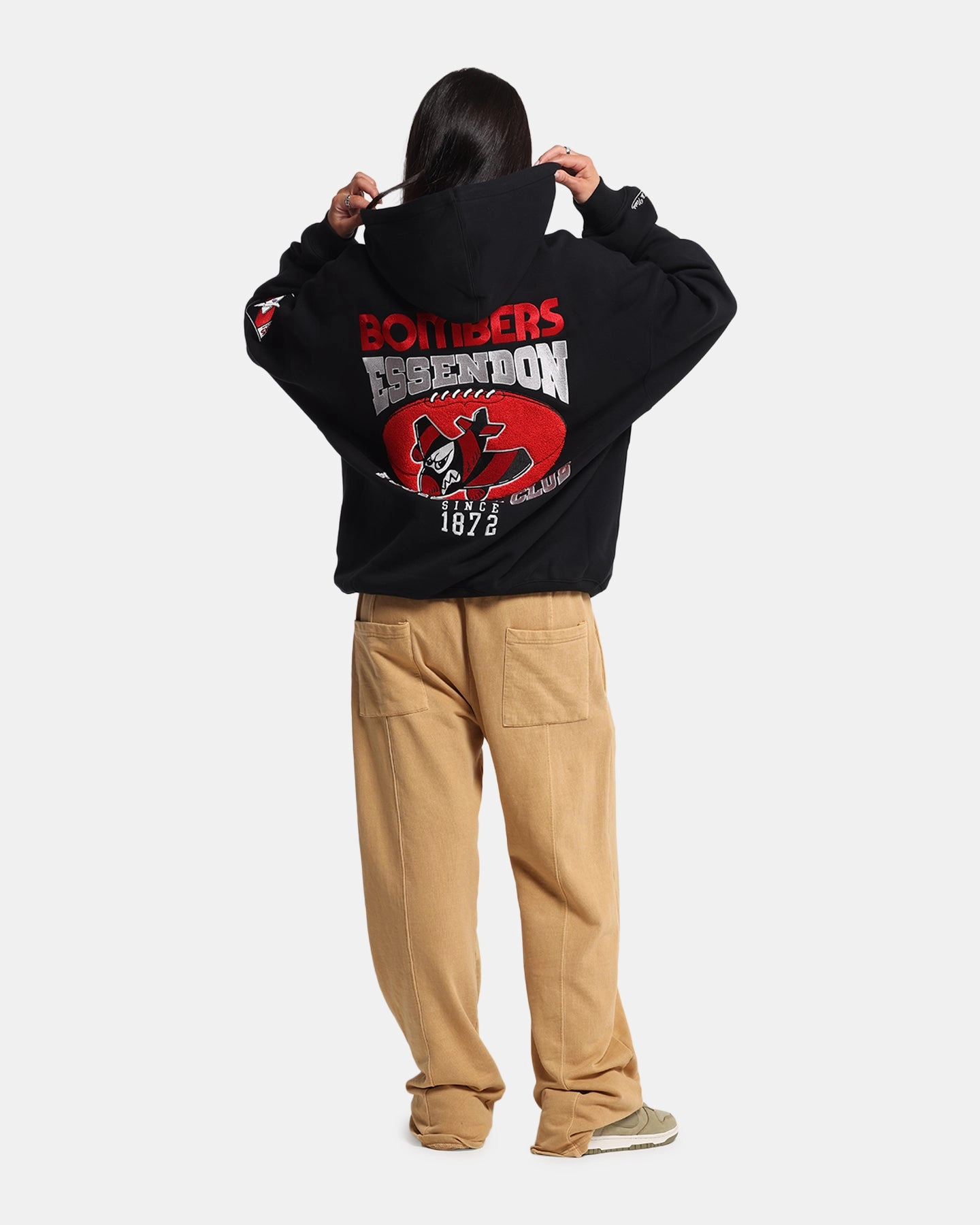 Mitchell & Ness Essendon Bombers Team Hoodie Solid Black budget-friendly Soft Shell