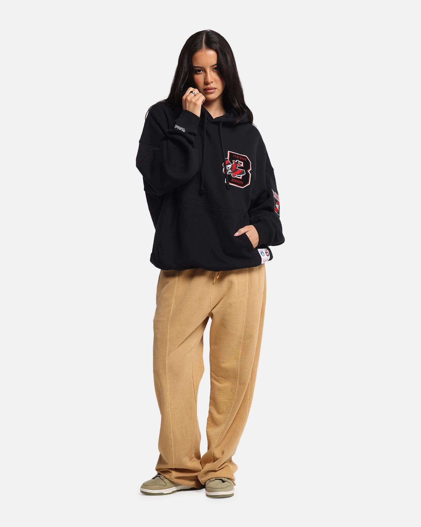 Engage Mitchell & Ness Essendon Bombers Team Hoodie Solid Black