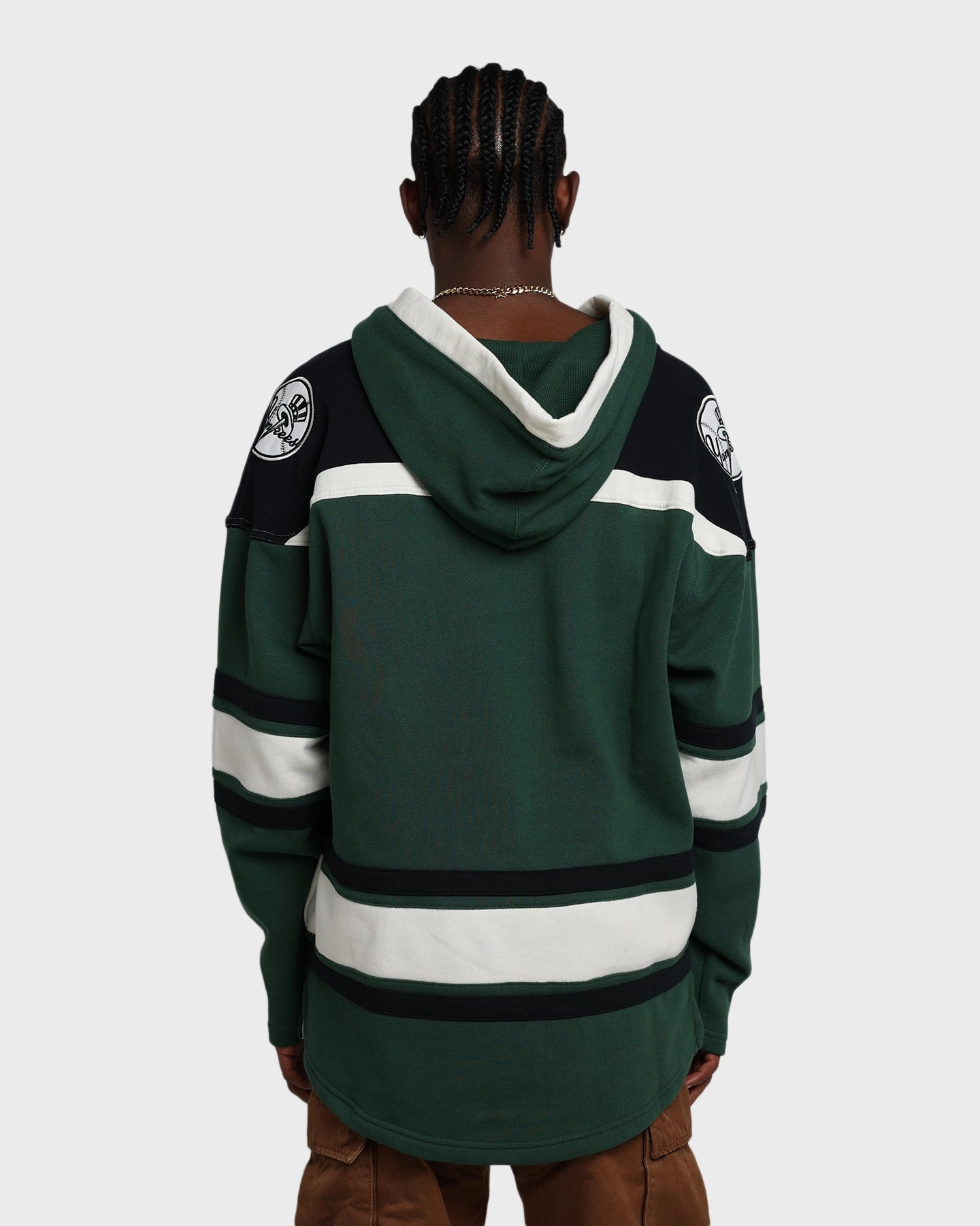 musicians suitable for offline stores 47 Brand New York Yankees Superior Lacer Hoodie Dark Green