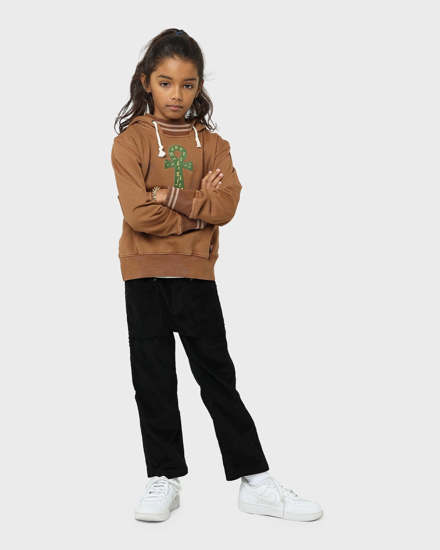 Package Flexible Layering Honor The Gift Kids' Fall Higher Power Hoodie Brown