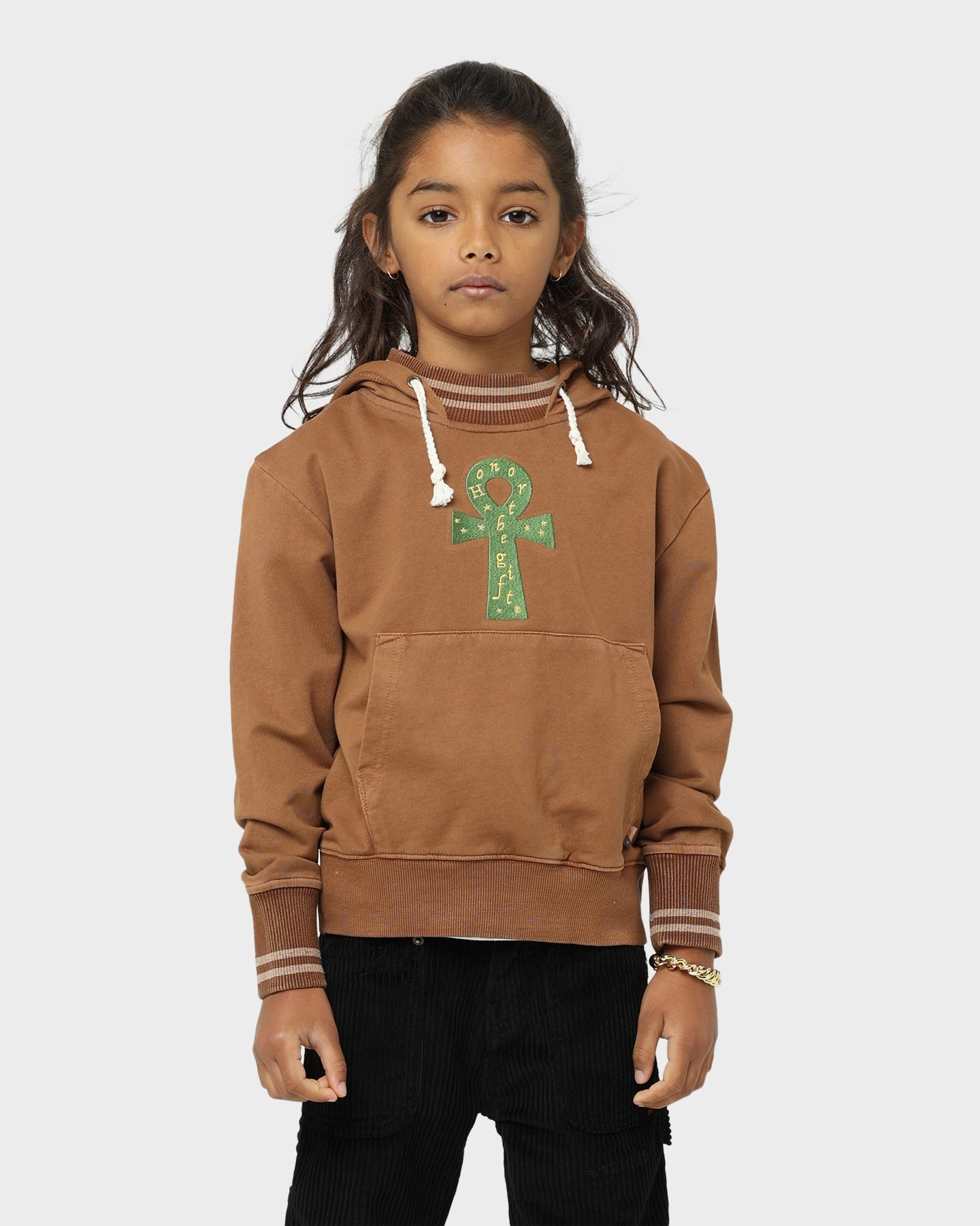 Patch brand - new Honor The Gift Kids' Fall Higher Power Hoodie Brown