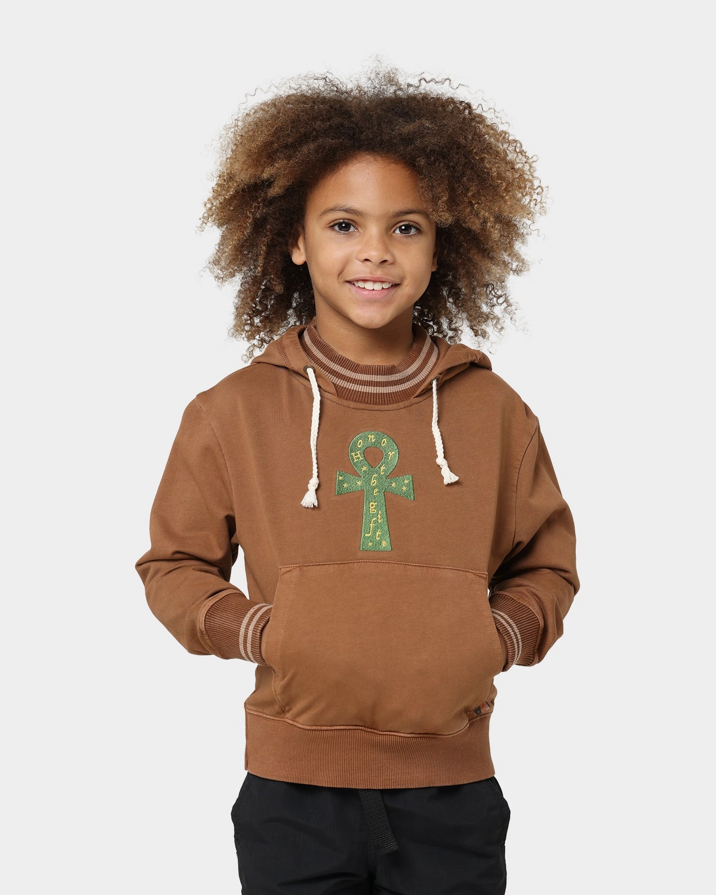 Honor The Gift Kids' Fall Higher Power Hoodie Brown Mascara Weekend Vibe