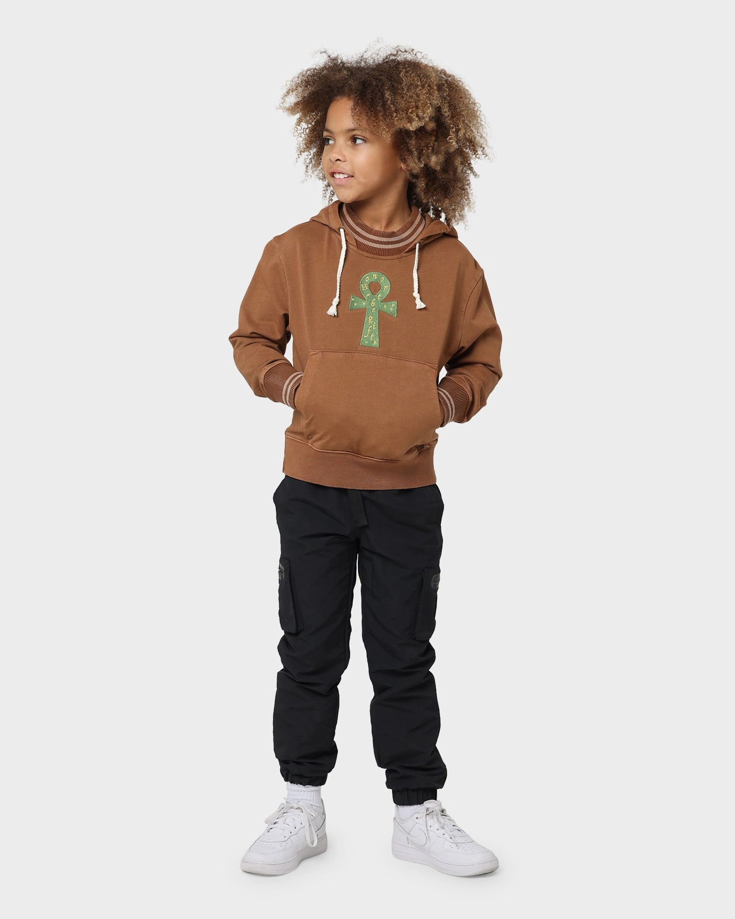 Honor The Gift Kids' Fall Higher Power Hoodie Brown Produce