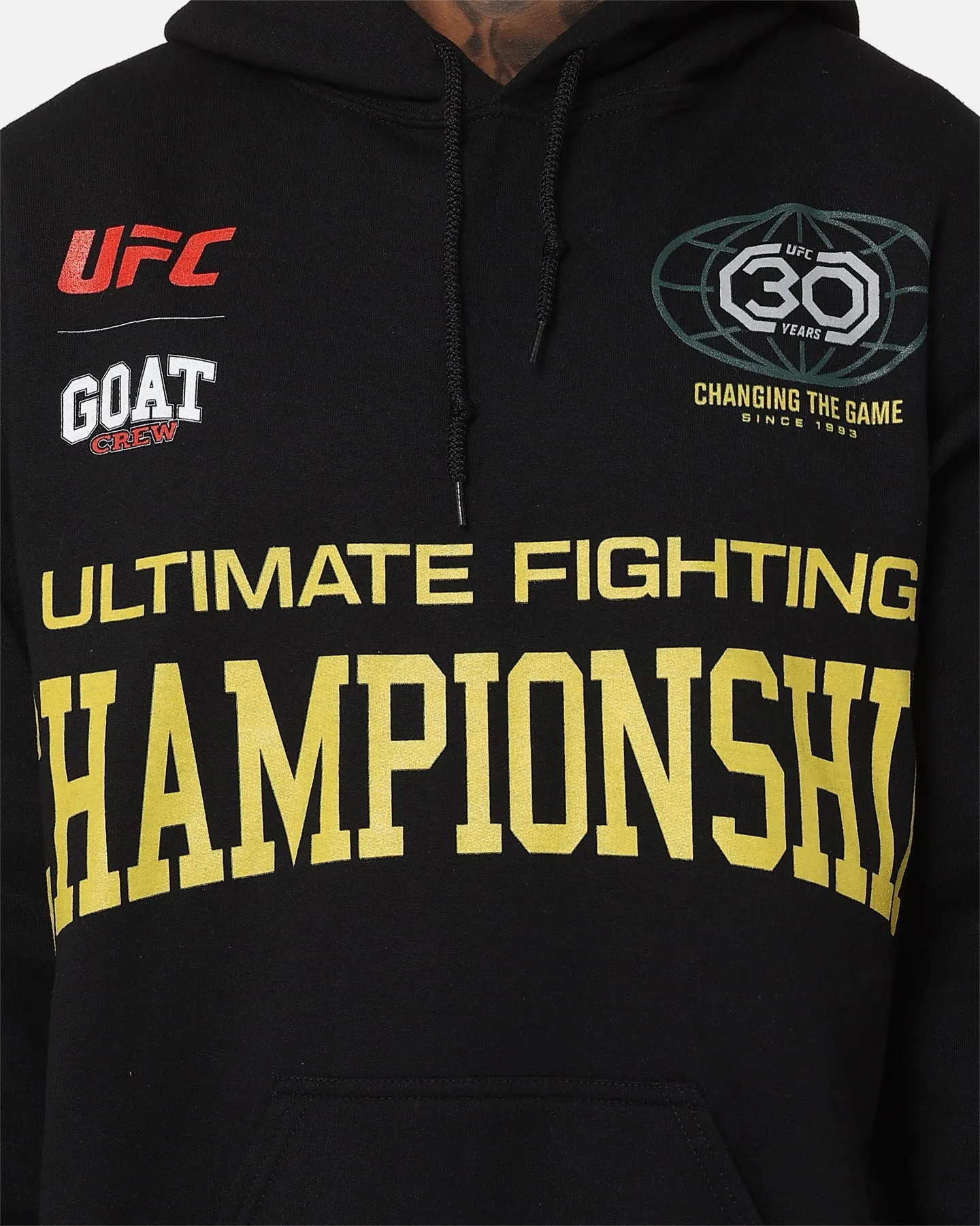 Relaxed Cut UFC By Goat Crew 30th Anniversary Hoodie Black