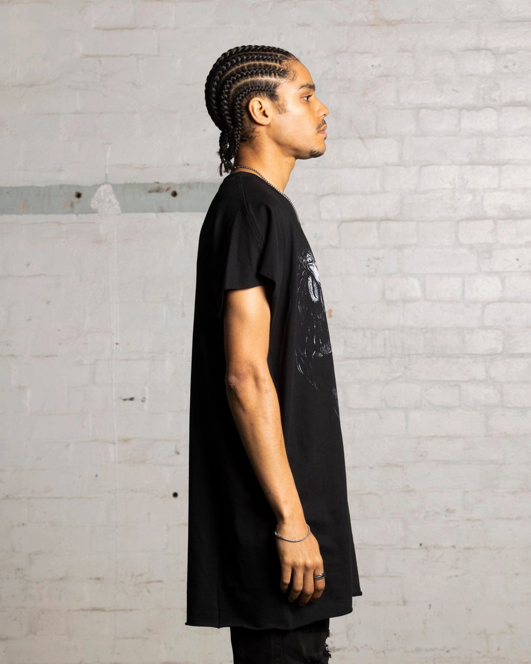 Timeless casual wear Saint Morta Snake Eyes Cutoff Bat T-Shirt Black/White