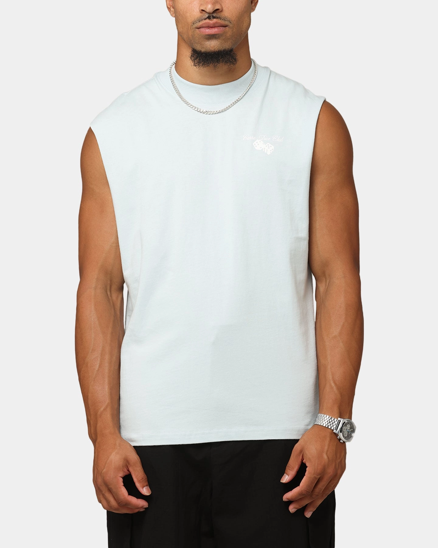 Weekend Wear City Fashion Carre Dice Club Muscle T-Shirt Light Blue