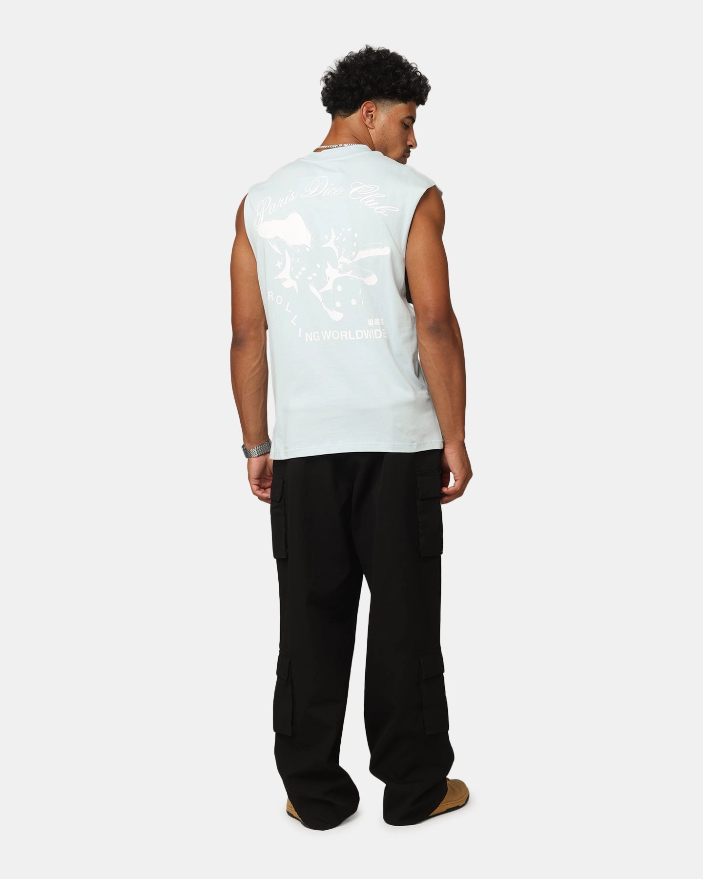 Carre Dice Club Muscle T-Shirt Light Blue Top Rated elastic waistband